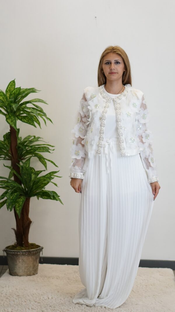 İthal Çiçek İşlemeli Ceket