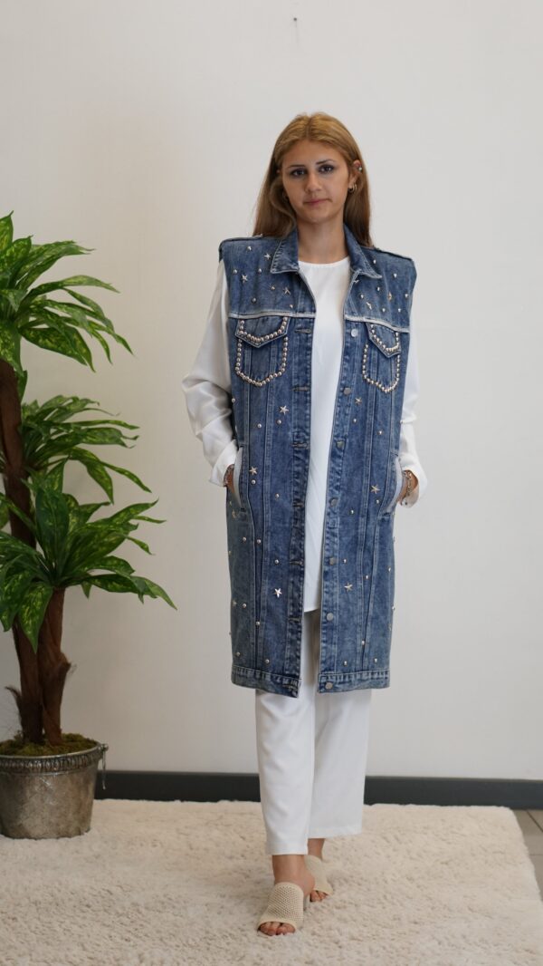 Yıldızlı Kot Yelek